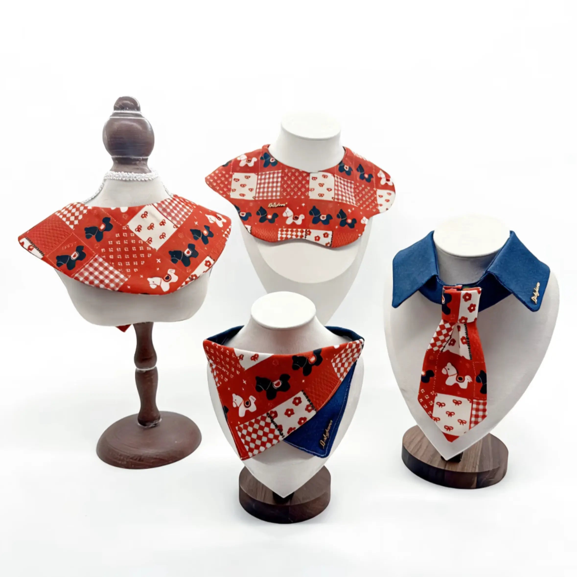 "American Vintage" Denim & Plaid Pet Bib Series