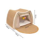 "Dual-Comfort" Wooden Cat House & Scratching Surface