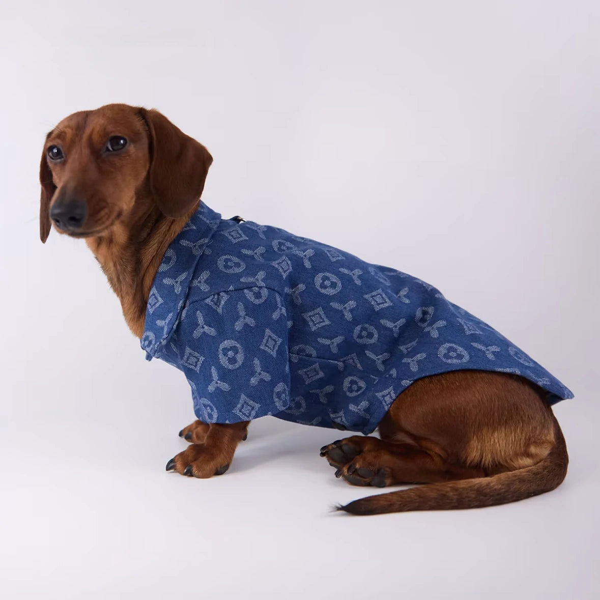 Monogram Denim Dog Shirt
