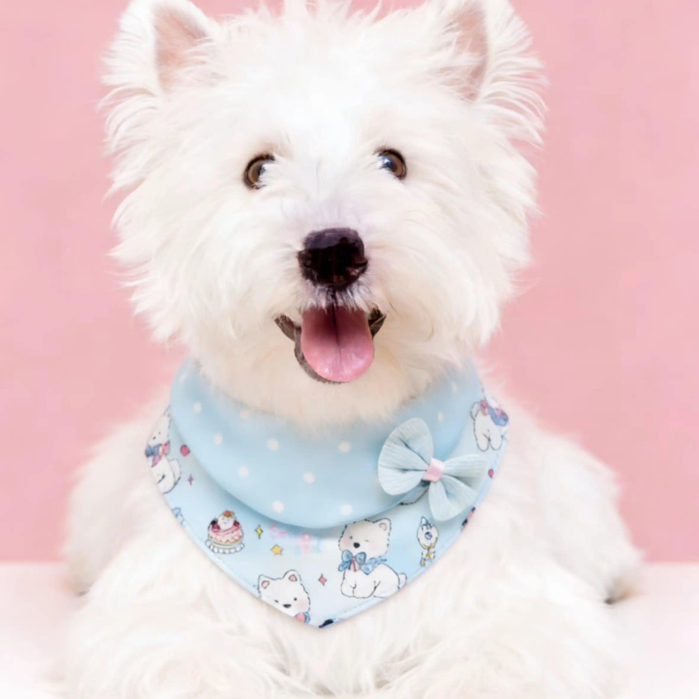 Cartoon Bow Pet Bandana Bib