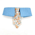 Stripe Collar Floral Tie Pet Bandana
