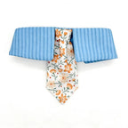 Stripe Collar Floral Tie Pet Bandana