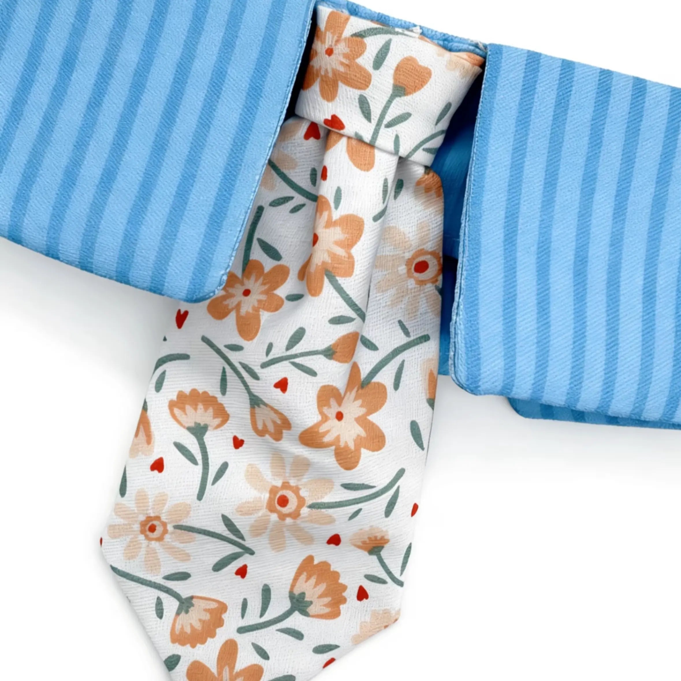 Stripe Collar Floral Tie Pet Bandana