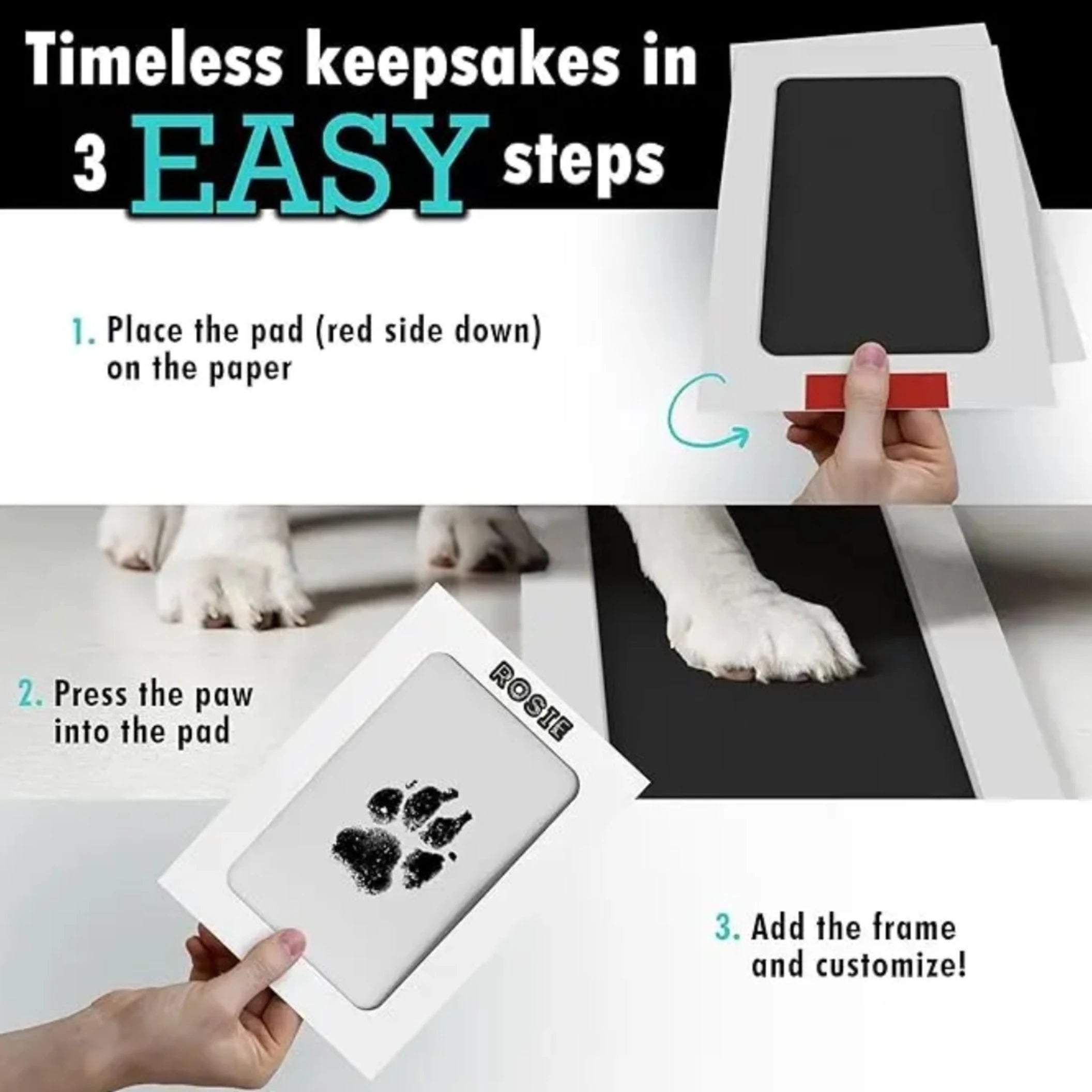 Paw Print Wooden Photo Frame Set