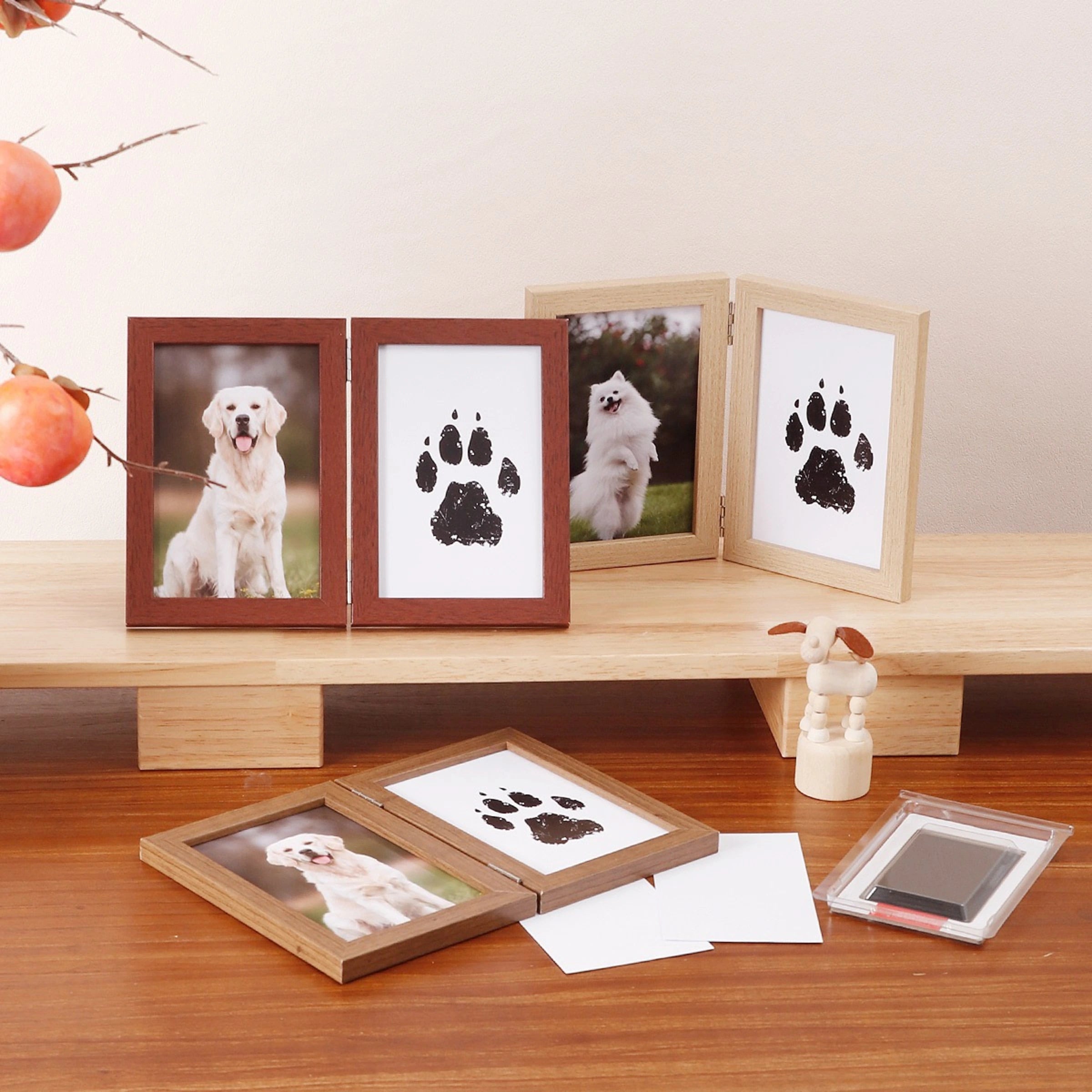 Paw Print Wooden Photo Frame Set