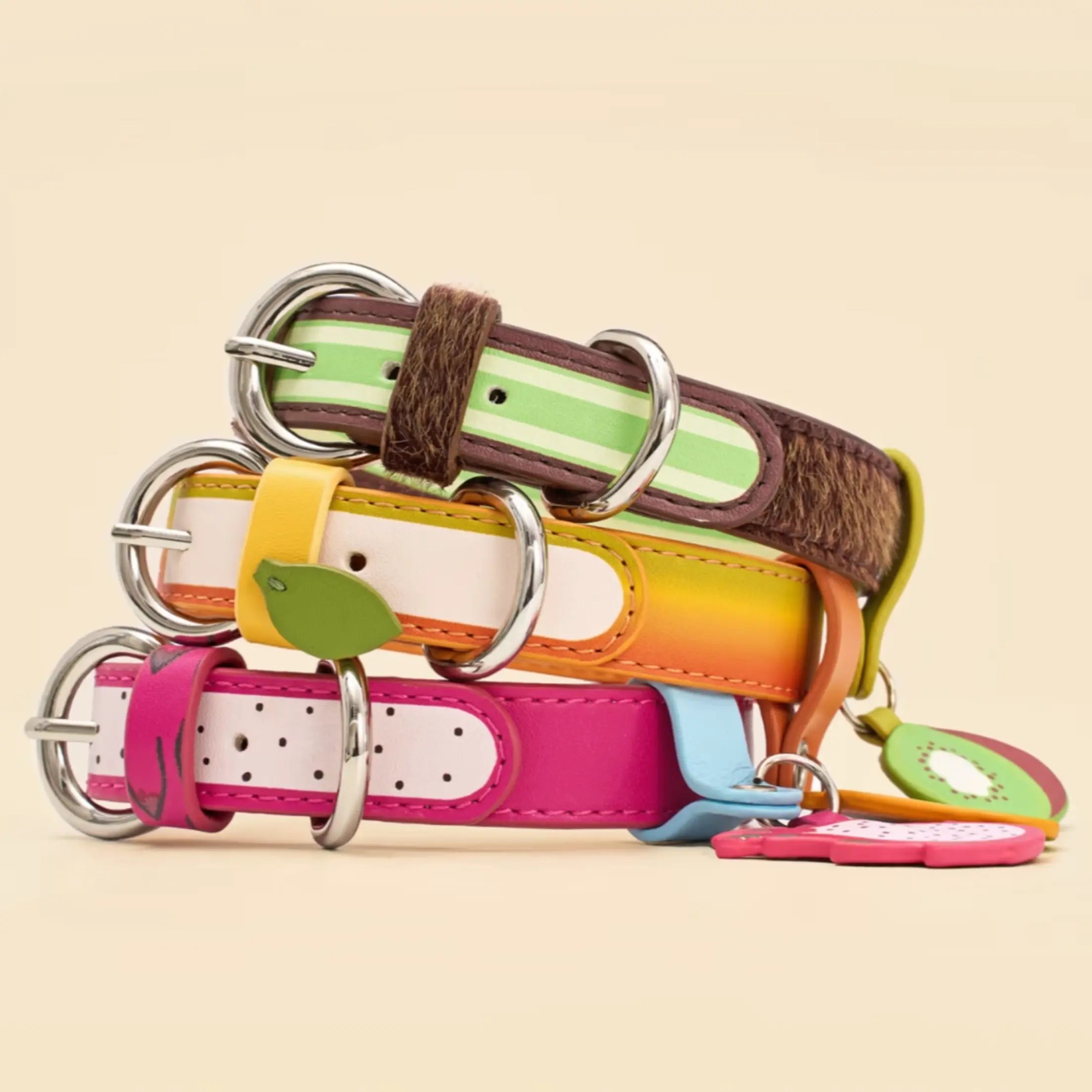"Fruit Fiesta" Leather Pet Collar