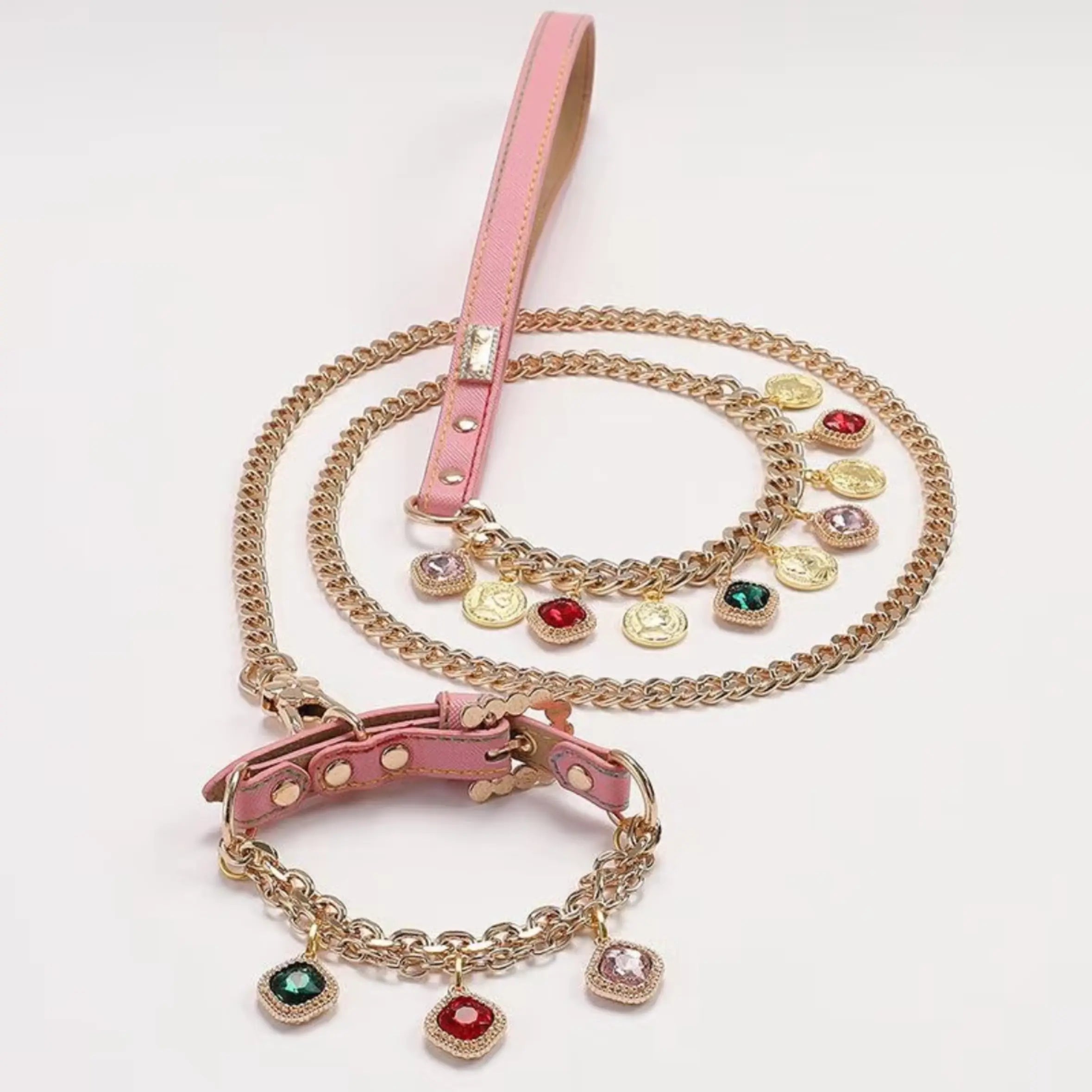"Royal Gala" Jeweled Collar & Leash Set