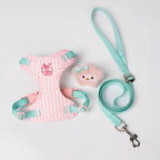 Sweet Stripe Breathable Mesh Dog Harness & Leash Set(4 Colors)