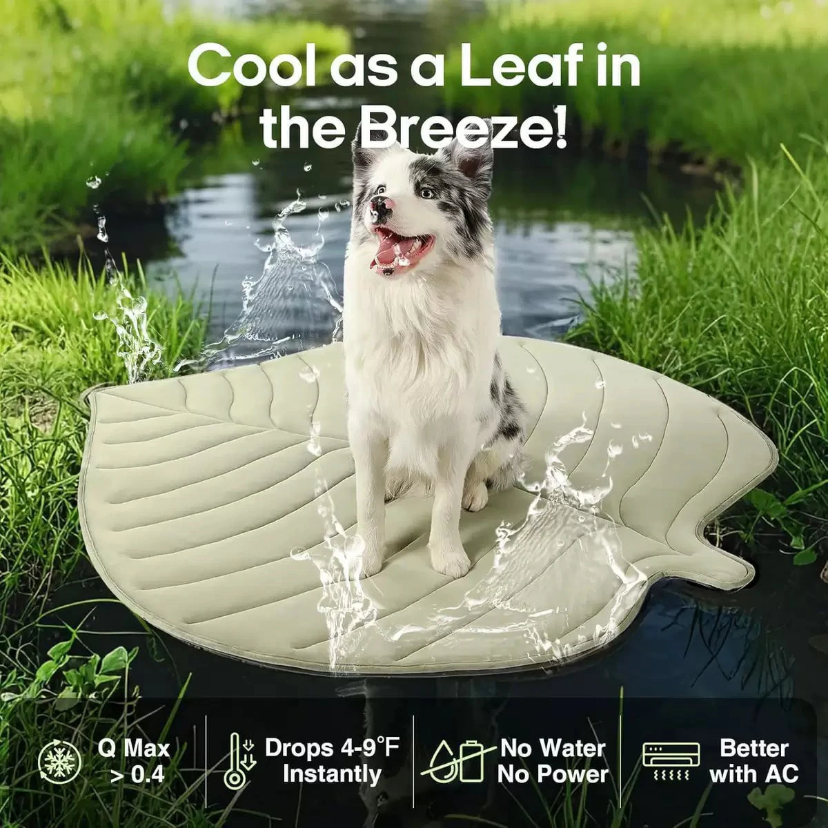 "Nature's Chill" Leaf-Shaped Instant Cooling Pet Mat