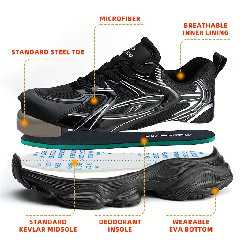 Women's Metallic Mesh Steel Toe Safety Work Sneaker(2 Colors)
