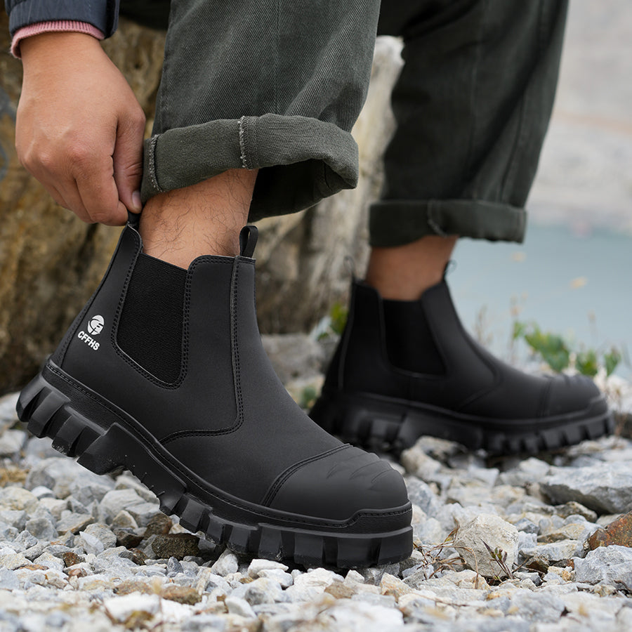 Men’s Steel Toe Chelsea Safety Boots(2 Colors)