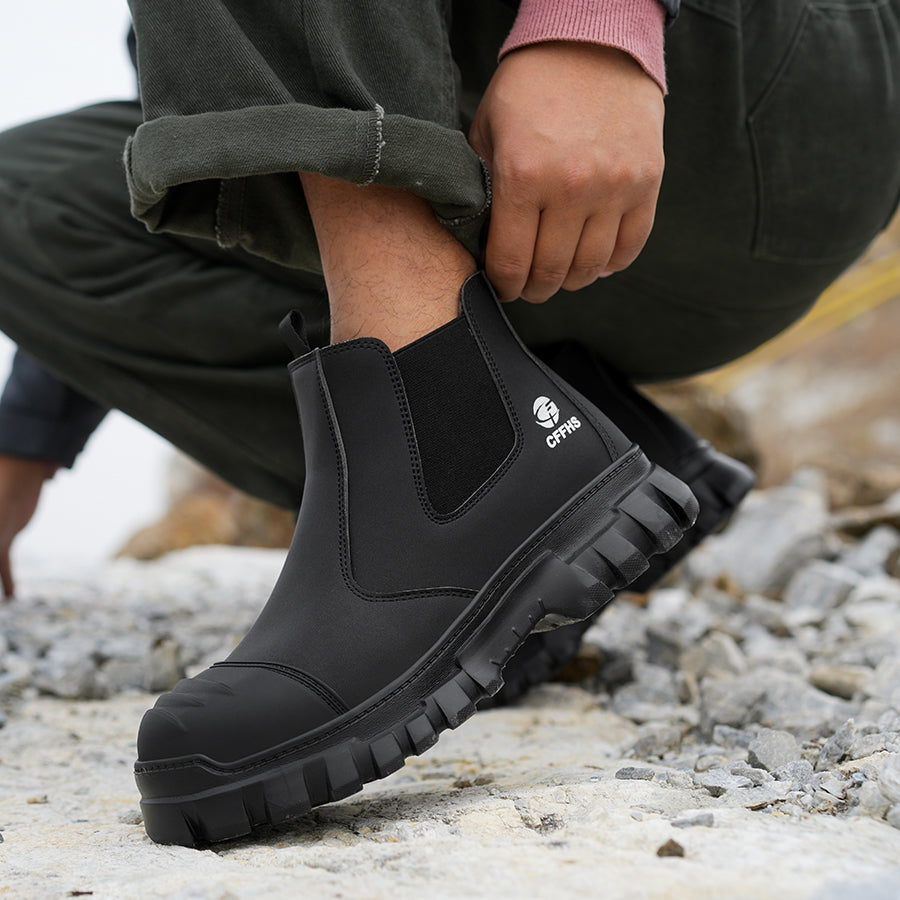 Men’s Steel Toe Chelsea Safety Boots(2 Colors)