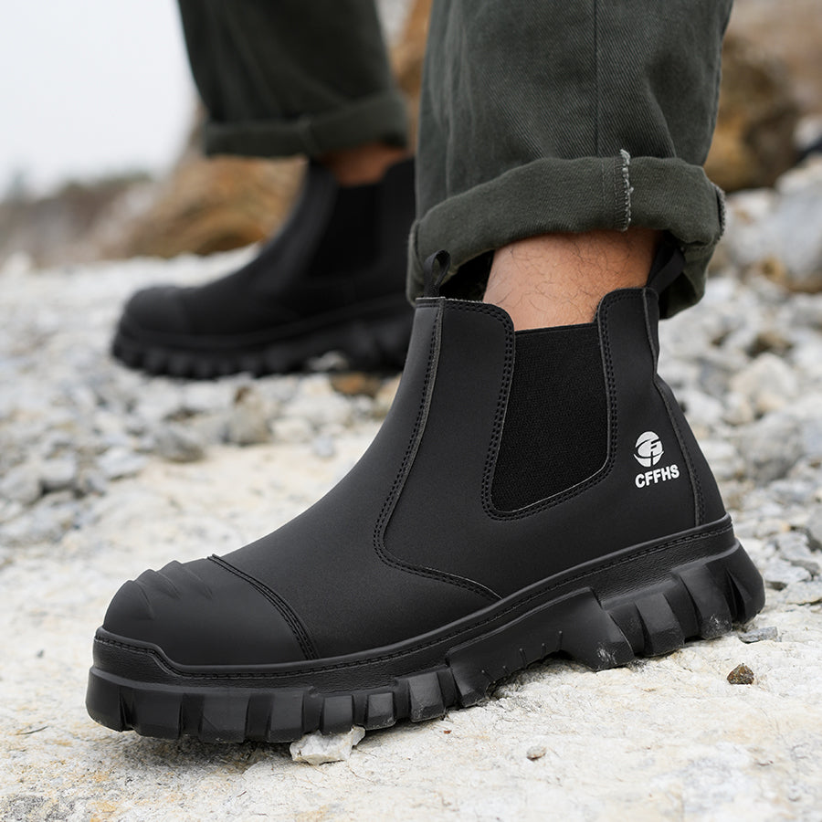Men’s Steel Toe Chelsea Safety Boots(2 Colors)