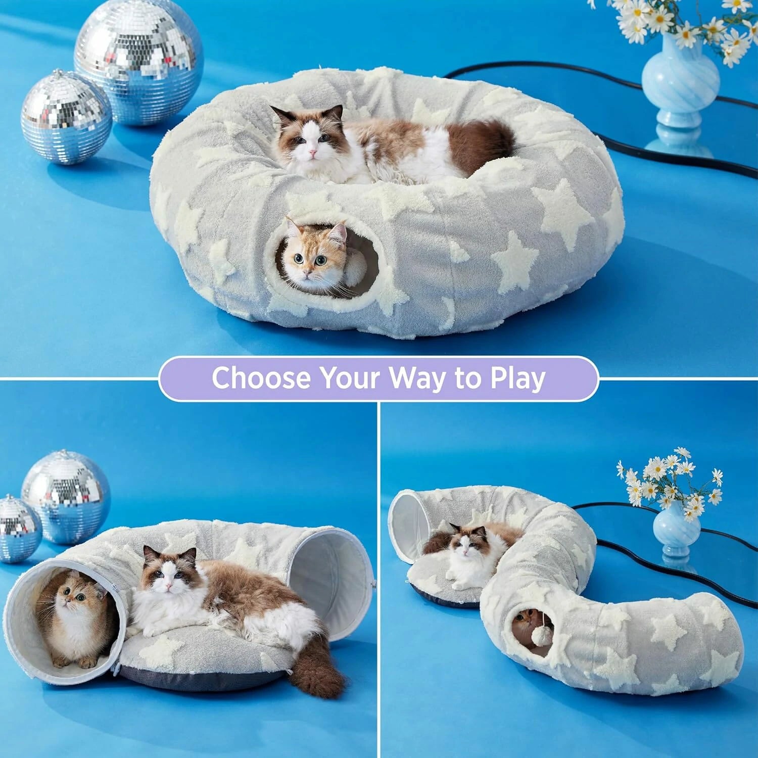 2-In-1 Play & Nap Tunnel Bed for Cats