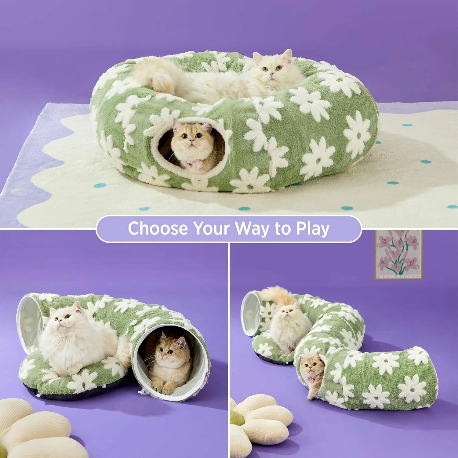 2-In-1 Play & Nap Tunnel Bed for Cats