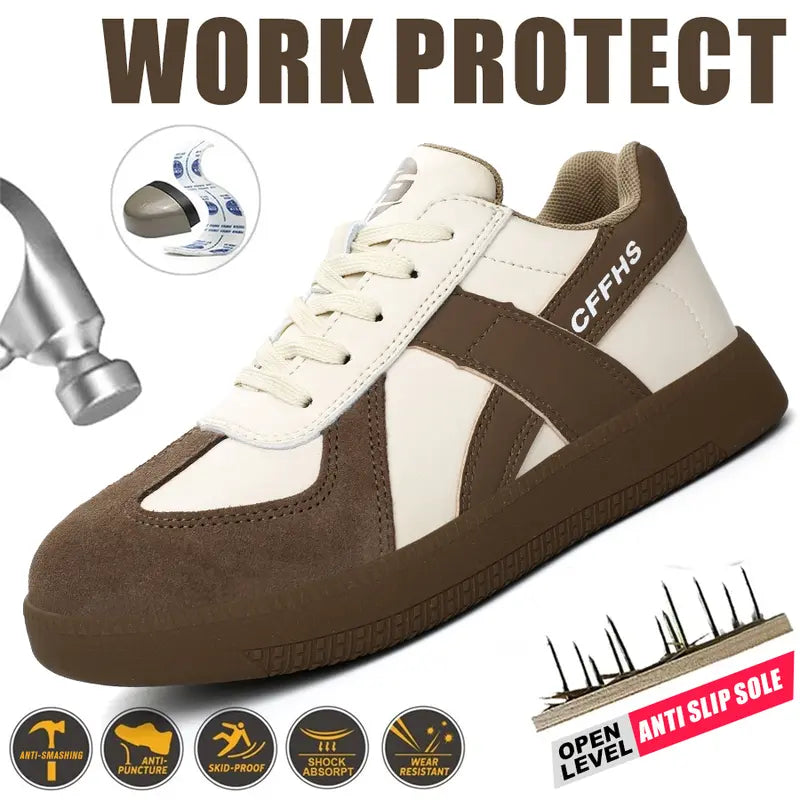 Women's Retro Steel Toe Work Sneakers(4 Colors)