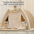 "Dual-Comfort" Wooden Cat House & Scratching Surface