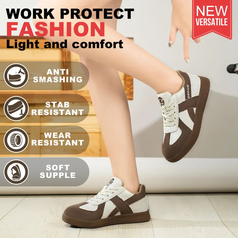 Women's Retro Steel Toe Work Sneakers(4 Colors)