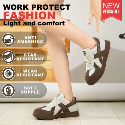 Women's Retro Steel Toe Work Sneakers(4 Colors)