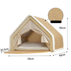 "Dual-Comfort" Wooden Cat House & Scratching Surface