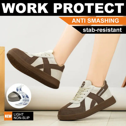 Women's Retro Steel Toe Work Sneakers(4 Colors)