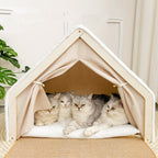 "Dual-Comfort" Wooden Cat House & Scratching Surface