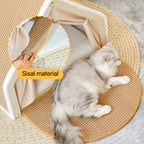 "Dual-Comfort" Wooden Cat House & Scratching Surface