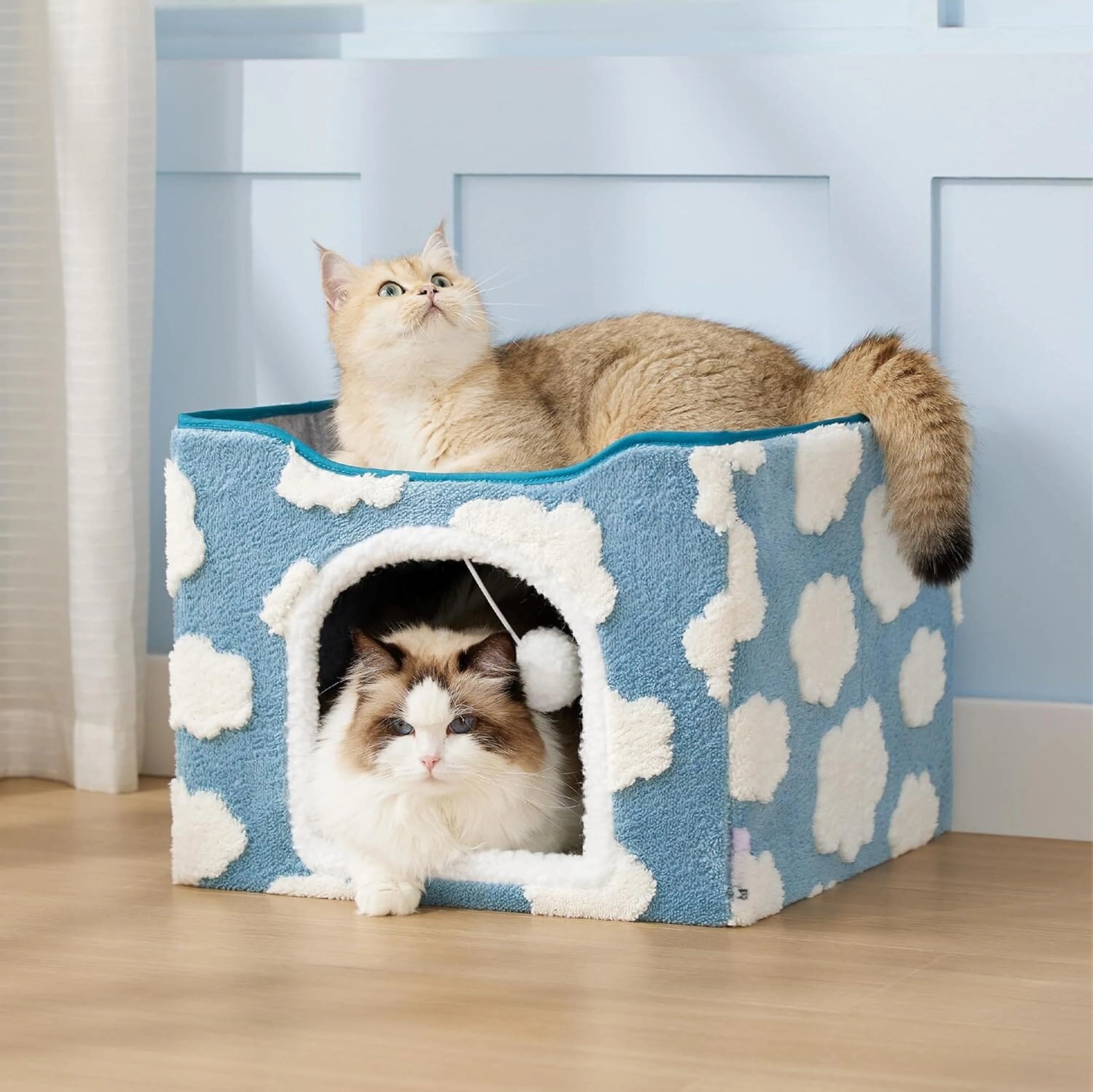 2-in-1 Luxury Cat Cube & Scratching Sanctuary