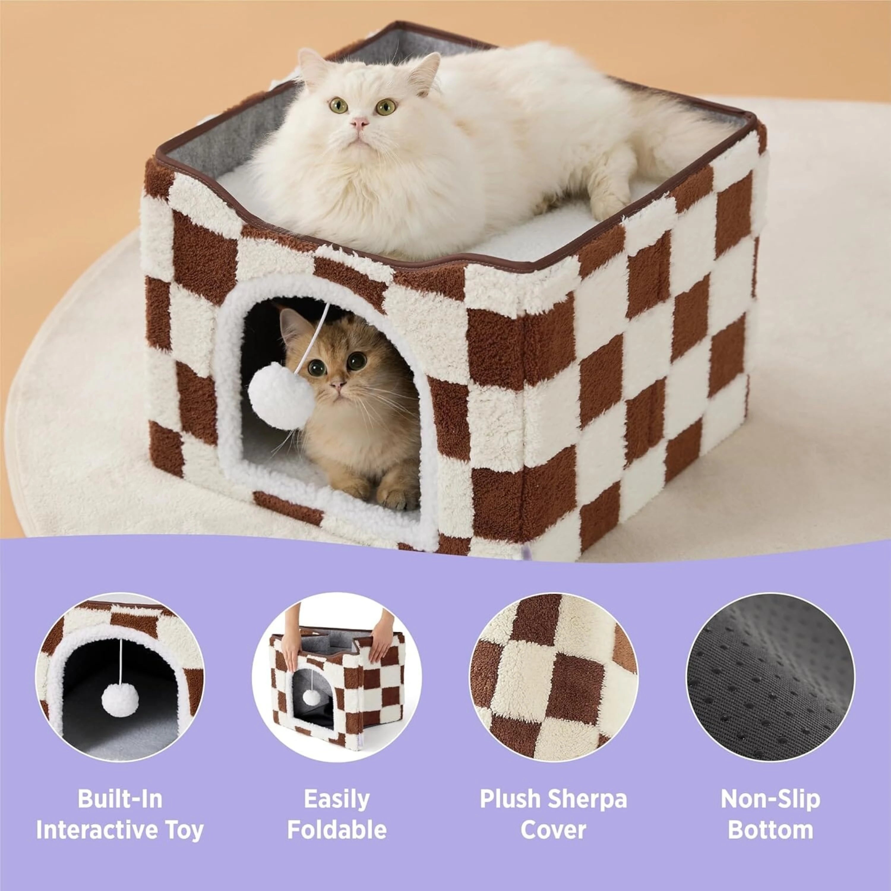 2-in-1 Luxury Cat Cube & Scratching Sanctuary