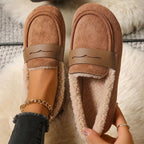 Fleece-Lined Suede Penny Loafer