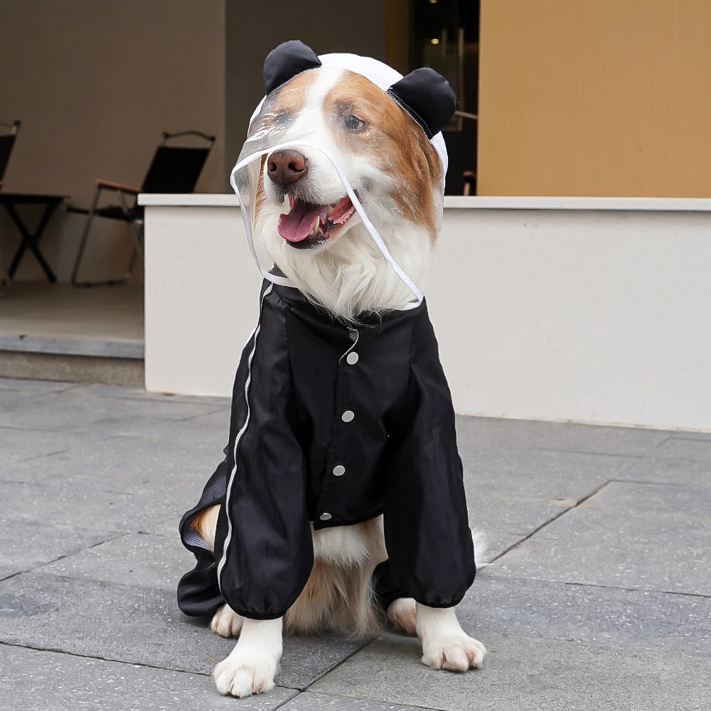 Panda-Themed Waterproof Pet Raincoat