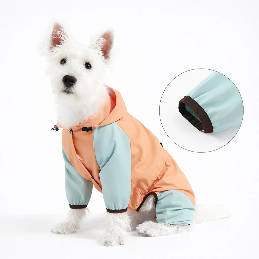 All-Weather Waterproof Dog Raincoat with Harness Hole