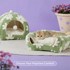 Plush Foldable 2-in-1 Cat Cave Tent & Bed