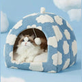 Plush Foldable 2-in-1 Cat Cave Tent & Bed