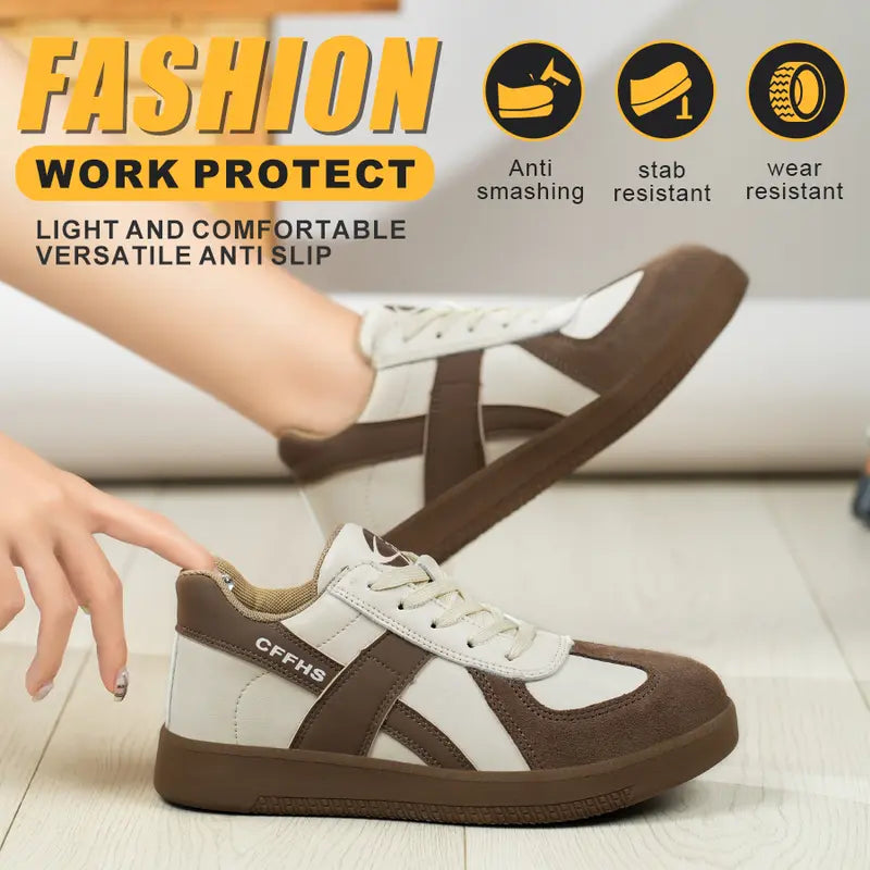 Women's Retro Steel Toe Work Sneakers(4 Colors)