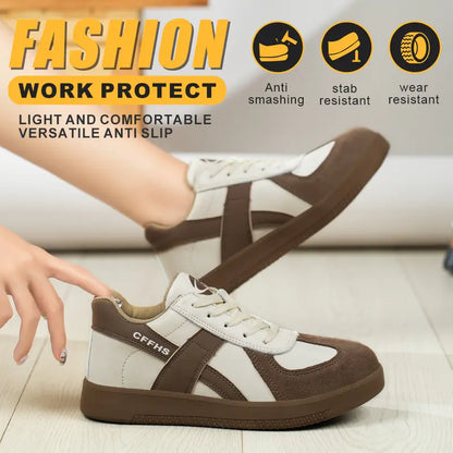 Women's Retro Steel Toe Work Sneakers(4 Colors)