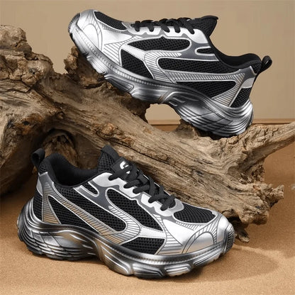 Metallic Mesh Work Sneaker — Shock Absorbing(2 Colors)