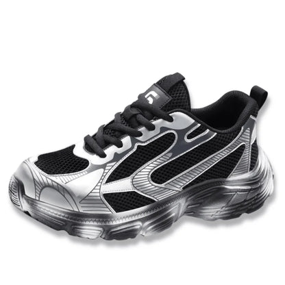 Metallic Mesh Work Sneaker — Shock Absorbing(2 Colors)