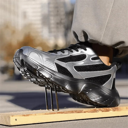 Metallic Mesh Work Sneaker — Shock Absorbing(2 Colors)