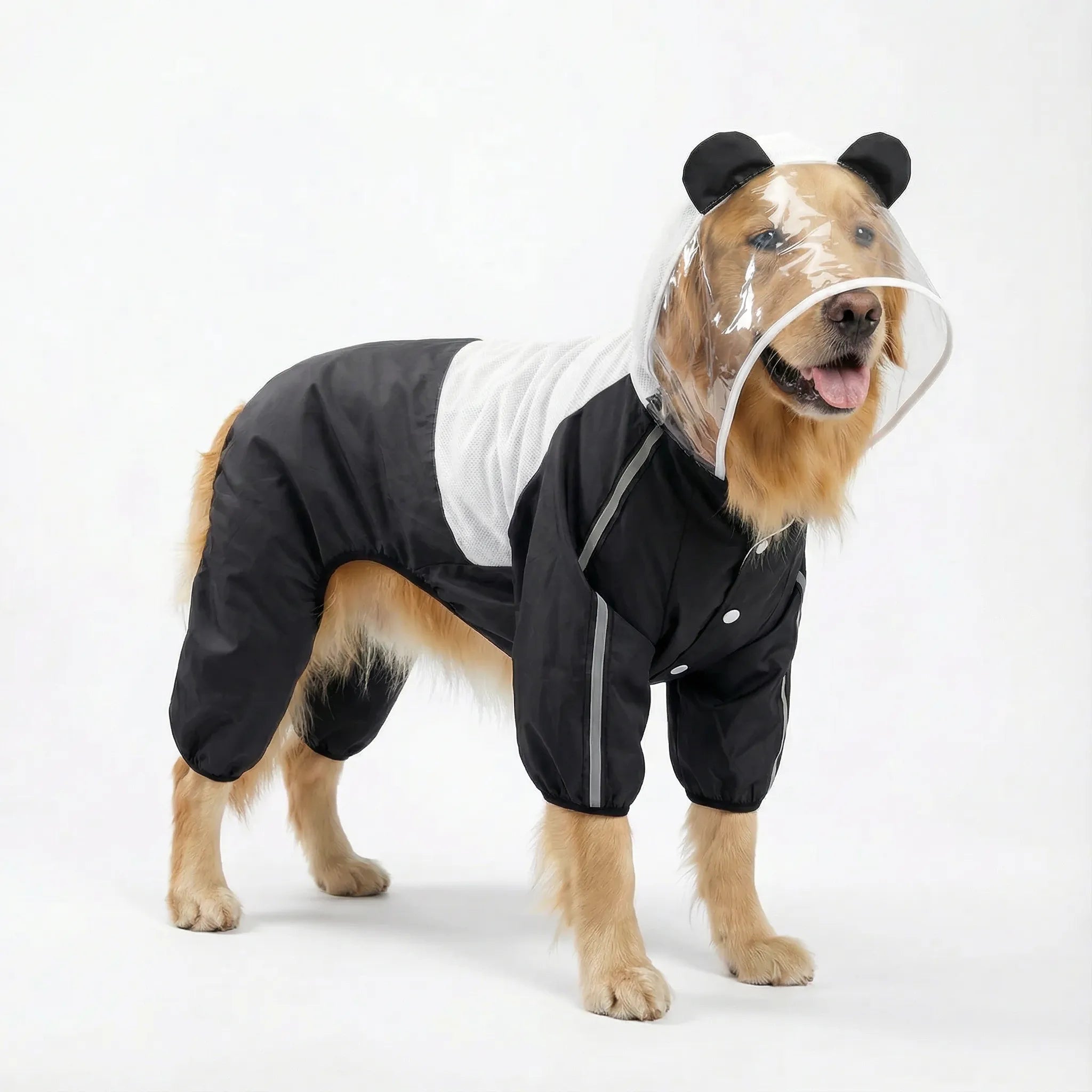 Panda-Themed Waterproof Pet Raincoat