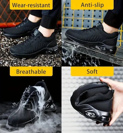 Men's Black Safety Work Shoes | Lightweight