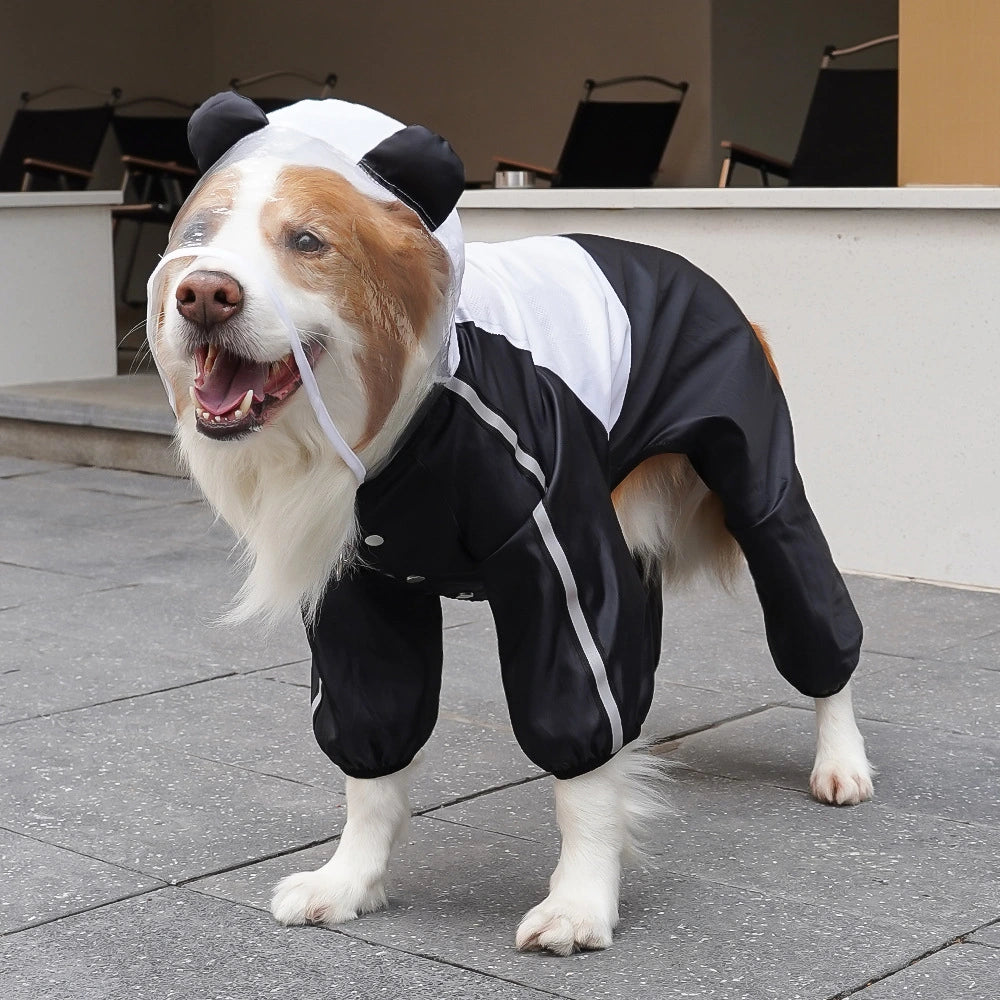 Panda-Themed Waterproof Pet Raincoat