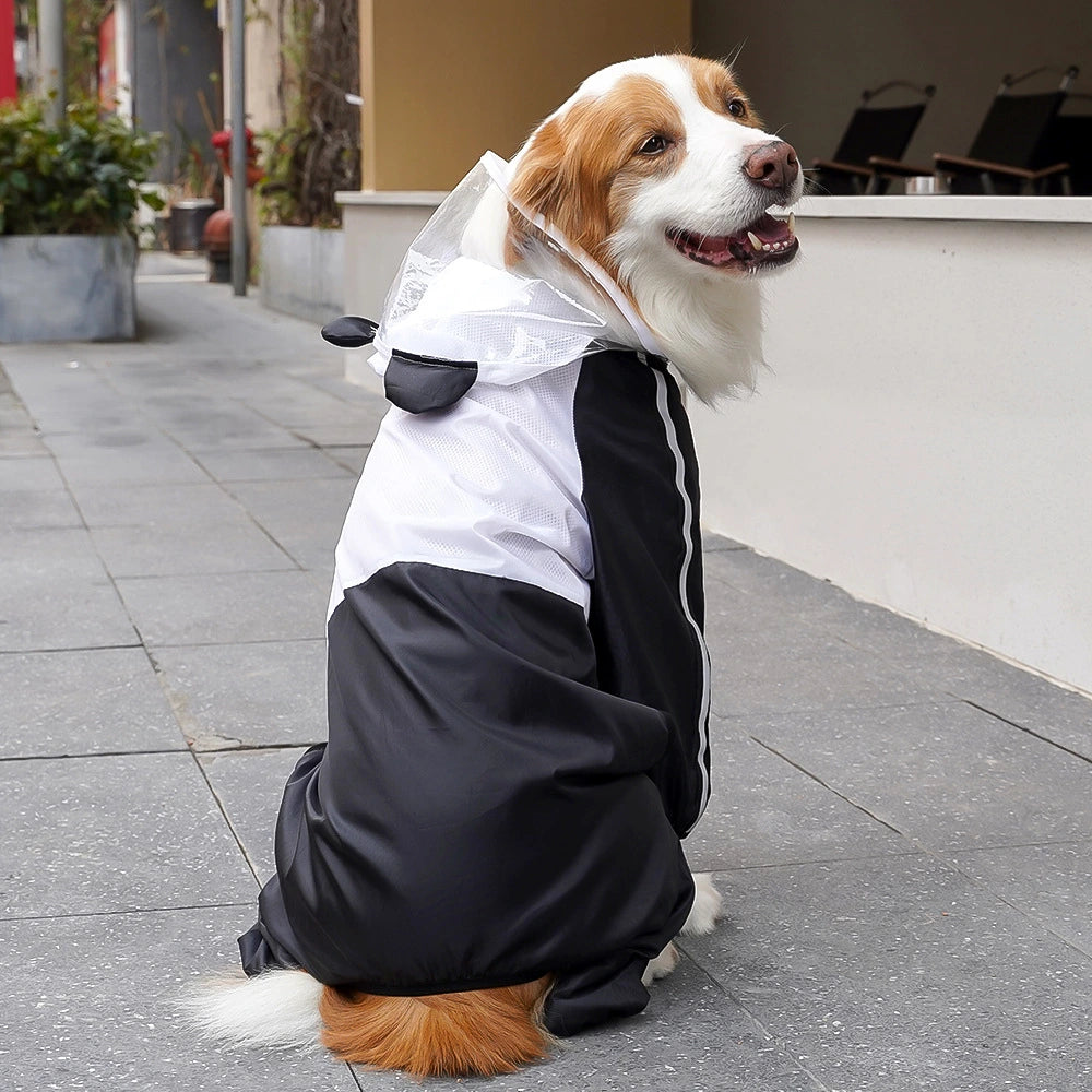Panda-Themed Waterproof Pet Raincoat