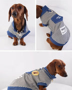 Classic Denim Striped Pet Shirt