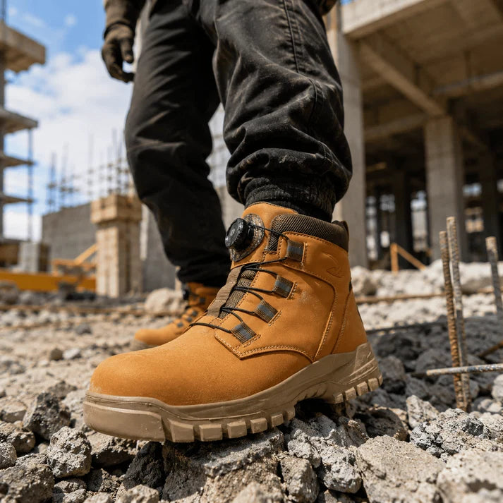 Men's Steel Toe High-Top Dial-Lace Work Boots(3 Colors)